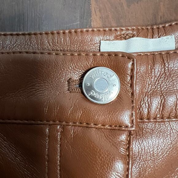 Aritzia Wilfred Melina 5" Short Women's High Waisted Cognac Sz 4 NWT - Picture 3 of 10